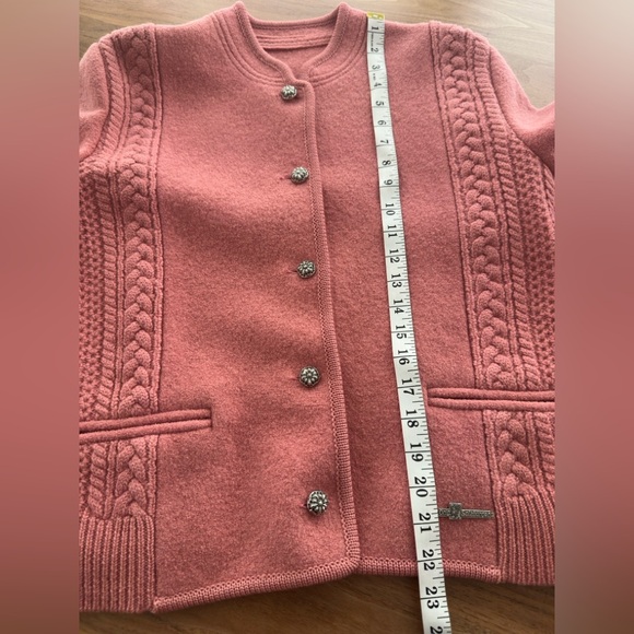Vintage Salzburg Austrian Pure New Wool Cropped Cardigan Jacket – Medium - Picture 8 of 9